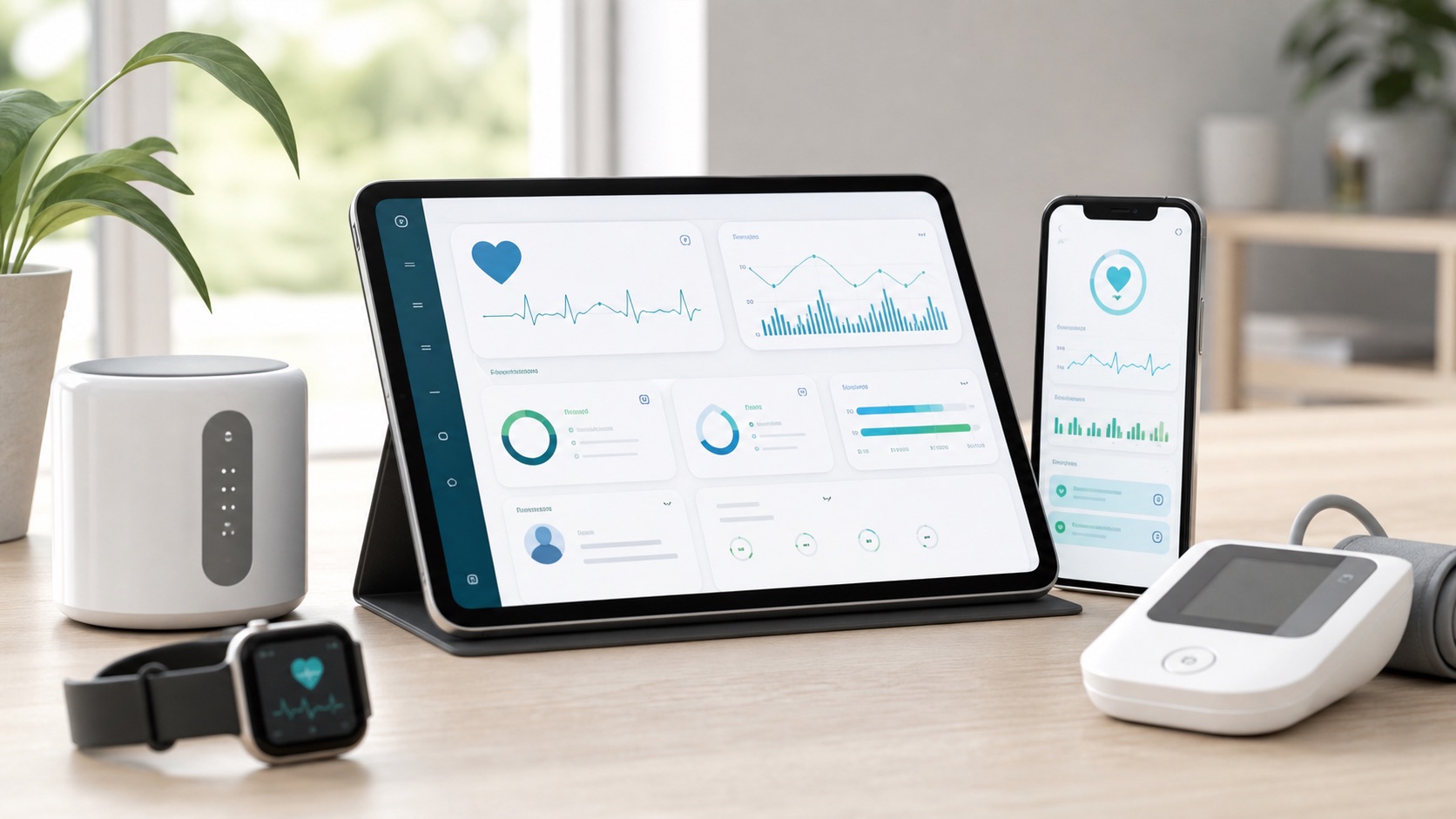 Connected digital health monitoring devices and dashboard